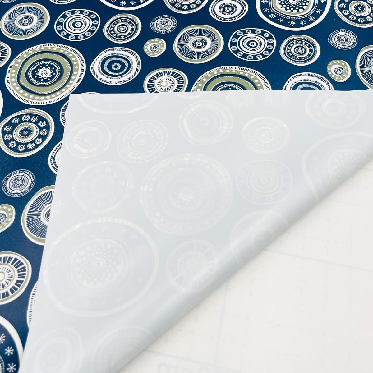 Scrollwork Wallpaper 32.8 ft Roll Revamp Makeup Organizer Wall Dresser Decor Paper Navy Blue Shelf Liner (L-393x17.7 Inch)