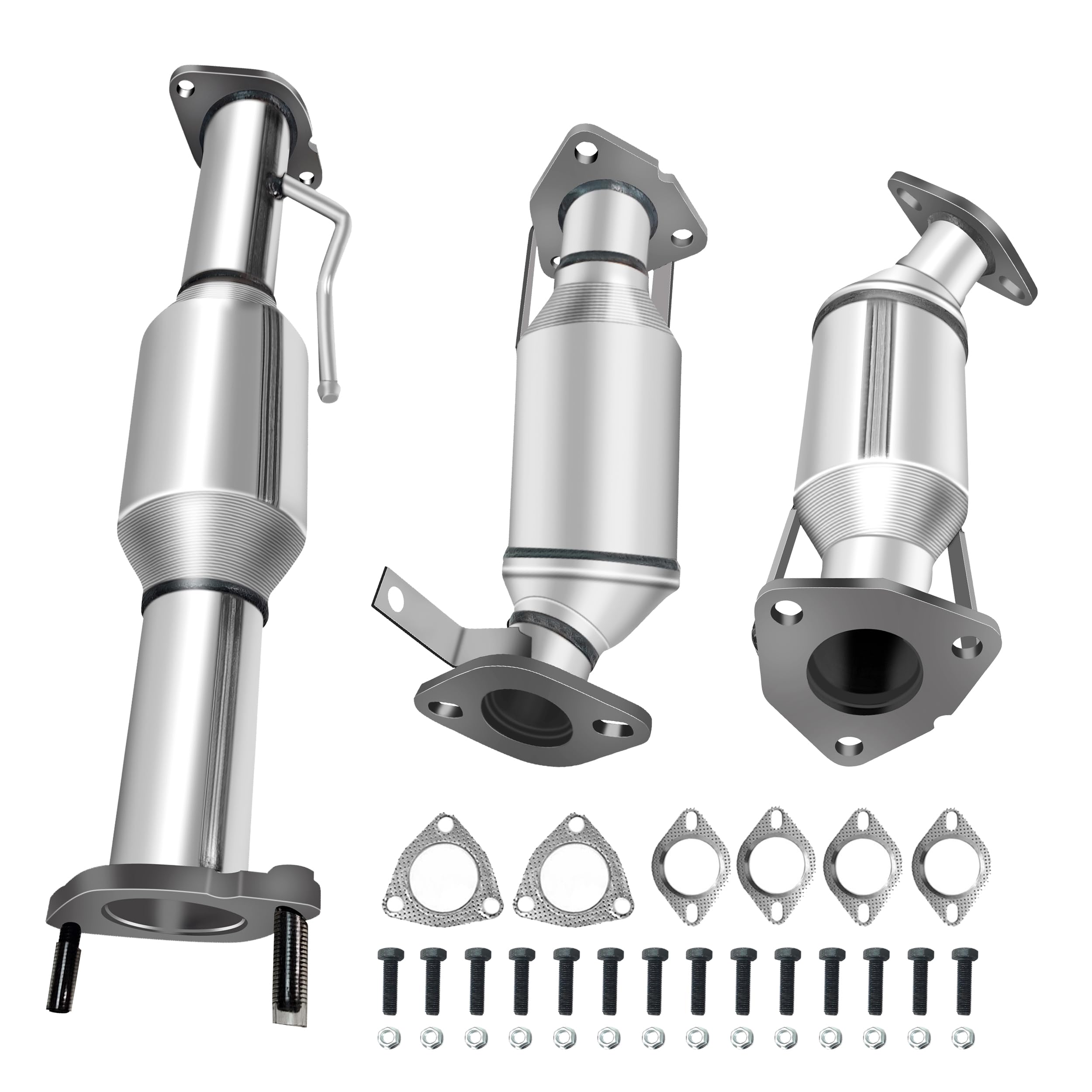 [3PC]FortunaFlow Catalytic Converter Compatible with Buick Enclave 2008-2017,Chevy Traverse 2009-2017,GMC Acadia 2007-2017,Saturn Outlook 2007-2010 3.6L(EPA Compliant high flow standard)