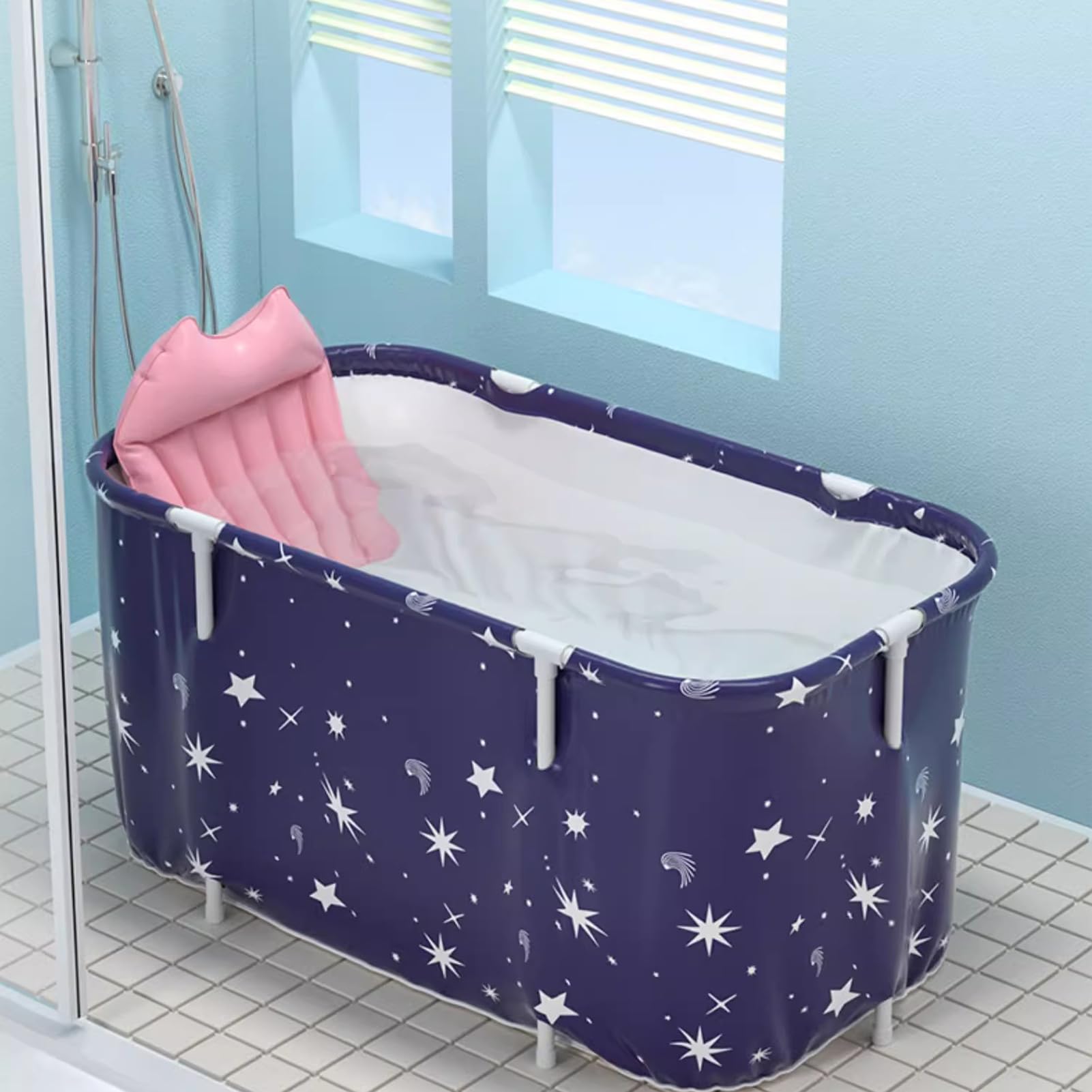 Bañera Plegable Tina De Remojo Que Ahorra Espacio, Ergonómica Y