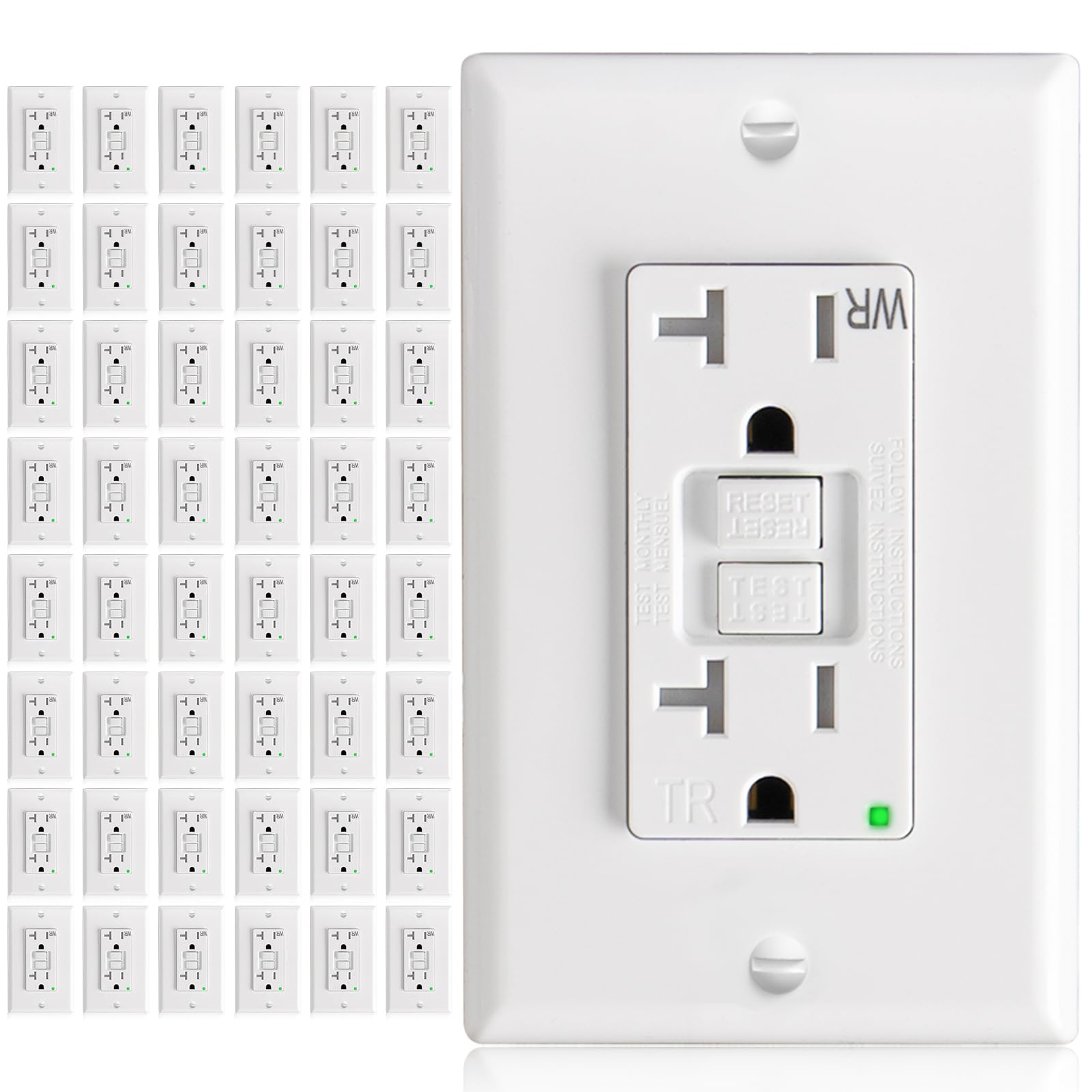 Amico GFCI Outlets - 12 Pack, Weather Resistant -9