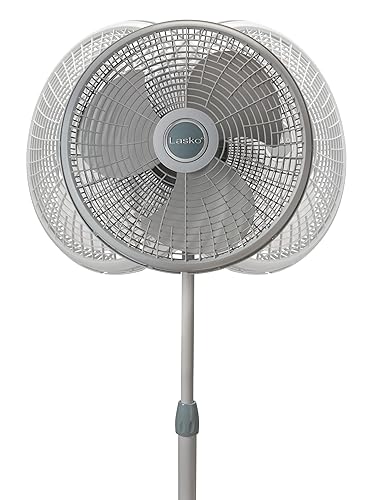 Vista 5 de Lasko Products 2526 Ventilador de pie oscilante ajustable de 16 pulgadas., Plástico, Blanco, 16 - pulgadas