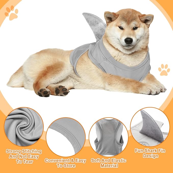 Disfraz de Tiburón para Perro Halloween 2 Piezas Talla X-Large miniatura 2