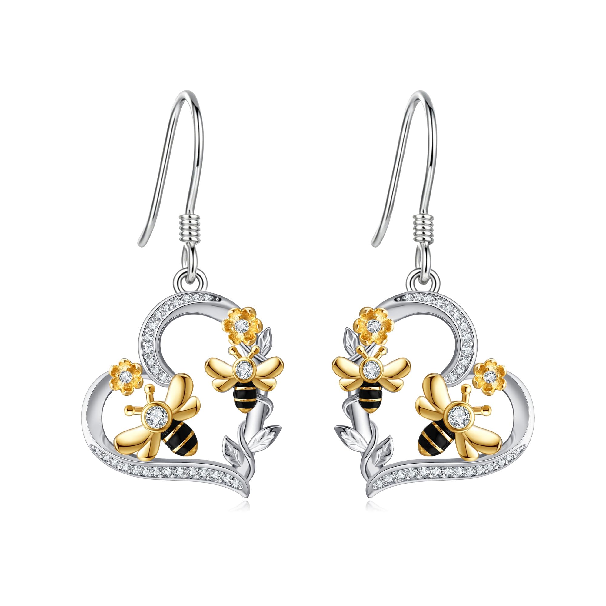 DAYLINLOVE Vogel Ohrringe 925er Sterling Silber Schmetterling/Libellen/Fuchs/Biene/Flamingo/Papageien/Kolibri/Eulen/Kardinal/Gänse Ohrringe Tier Schmuck Weihnachten Geschenke für Damen Frauen Mädchen