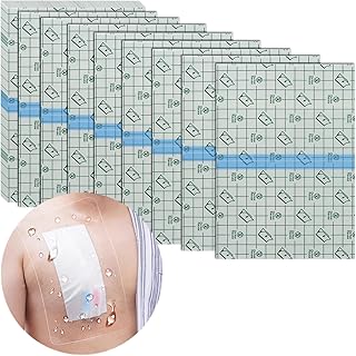 Shower Protector [Pack of 25], 10" x 12" Dialysis Catheter Shower Cover Shower Shields PD PICC Line Water Barrier, Waterproof Wound Bandage Protector Disposable Transparent