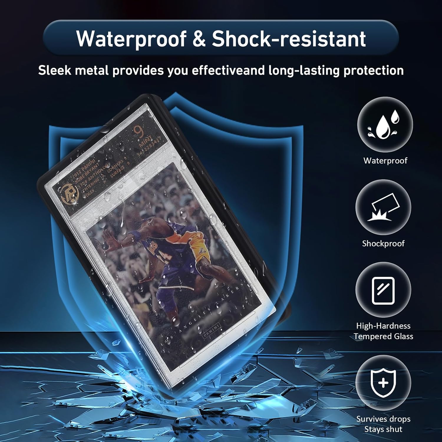 アルミニウム合金グレードカード保護ケース 130PT PSA 評価カード用、UV & 傷つきにくいトレーディングカード磁気ホルダー -  AliExpress Magenetic トレーディングカードスラブプロテクター - プレミアムアルミニウムグレードカードショーケース 、紫外線耐性強化ガラ グレードカードケース 磁気 - メタル PSA スラブバンパー プレミアム アルミニウム合金 スラブプロテクター ディスプレイケース