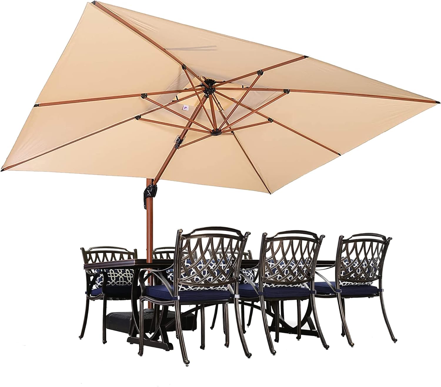 Amazon.de PURPLE LEAF Alu Holzoptik Ampelschirm Rechteckig 300 x 400
