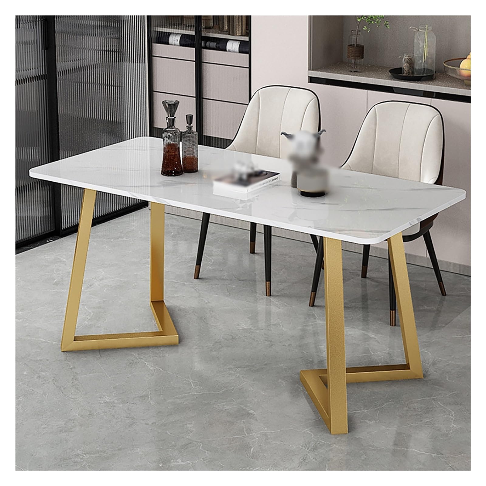 Zestaw 2 szt, solidne, wysokie, metalowe, żelazne nogi do biurka(Gold,72x60cm)