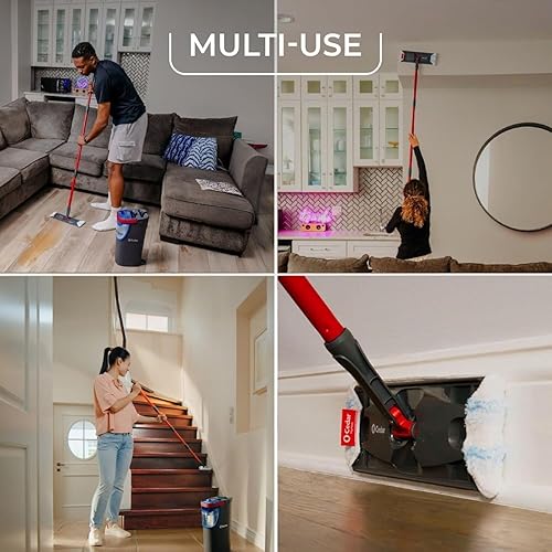 Miniatura 6 de O-Cedar H2prO - Sistema de trapeador plano con 2 repuestos de cabezal de trapeador  Herramienta de limpieza rápida  Limpiar con agua limpia