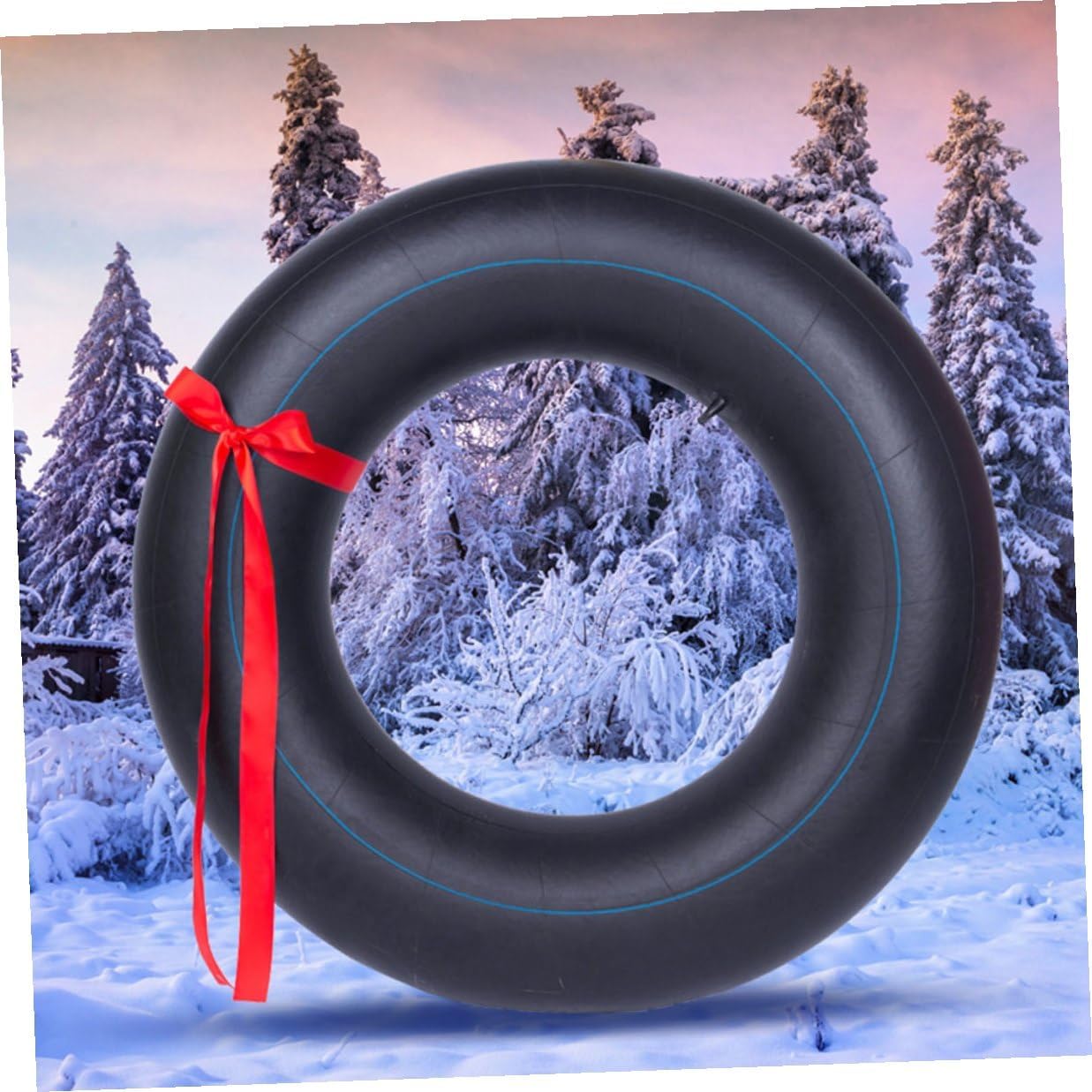 Inflatable Snow Tube and Thickened Butyl Rubber Inner Tube 80cm Sturdy Sledding Float for Winter Outdoor Sports