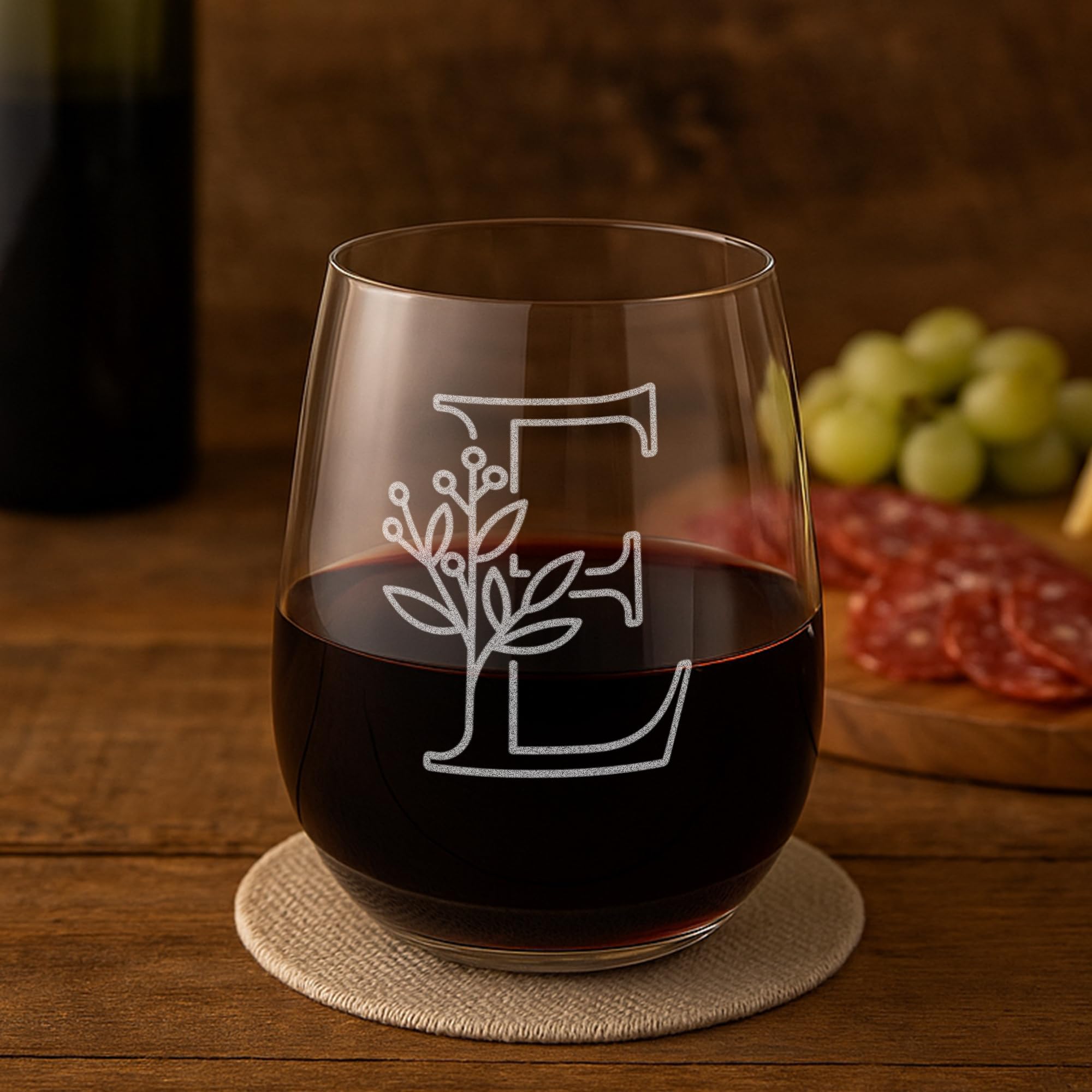 Personalized Wine Glasses - Monogrammed Stemless Glass -1