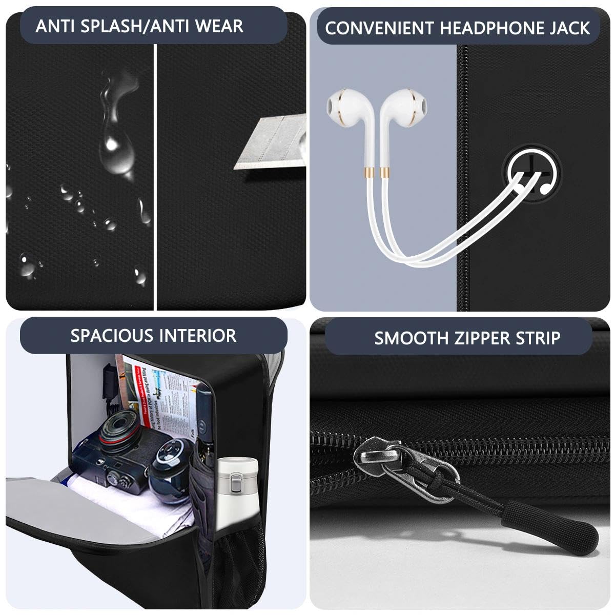 ZINZ Mochila Delgada y Expandible para Computadora Portátil, Mochila de Negocios para Viajes de 17 pulgadas, Mochila Resistente al Agua para la Mayoría de los Portátiles de 15 15,6 16 17 pulgadas