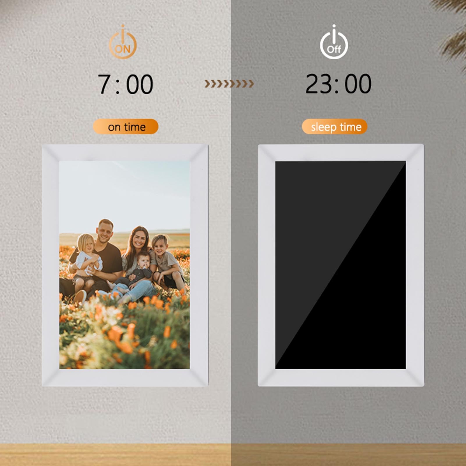 13.3 In Frame Digital Picture, Frame di Foto Digitale WiFi, Touch Screen 1280x800, Memoria da 32 GB, Tabletop o Montato a Parete, Condividi Foto/video Dall'app Telefonica (EU Plug)