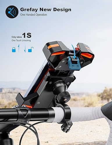 Miniatura 2 de Soporte de teléfono para bicicleta Soporte de teléfono para manillar de bicicleta con rotación de 360 para teléfono inteligente de 4.7-7.0 pulgadas