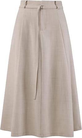 Hobemty Womens A-Line Skirt with Pockets Elastic High Waist Maxi Skirt