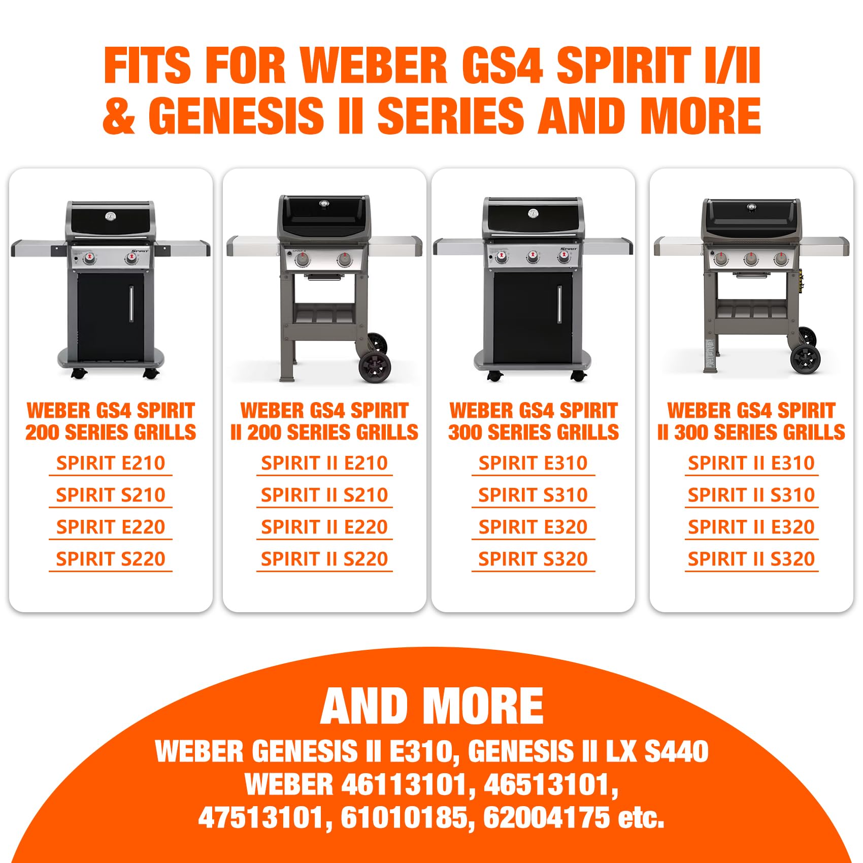 onlyfire Piastra in Ghisa per Weber Gourmet BBQ System, Piastra Reversibile per Weber 57 Kettle Grill, Spirit II 200/300 e Genesis II GS4 System, Inserto Piastra di Ricambio per Weber 64830