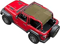 Vista 26 de Shadeidea - Parasol para Jeep Wrangler JL Unlimited (2018-2023) de 2 puertas y 4 puertas frontales, pantalla de malla negra para parasol JLU SAHARA