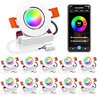 Vista 13 de Iluminación empotrable LED regulable de 2.5 pulgadas, luz descendente de 5 W, luz blanca diurna de 6000 K, CRI 80 con controlador LED, como lámpara