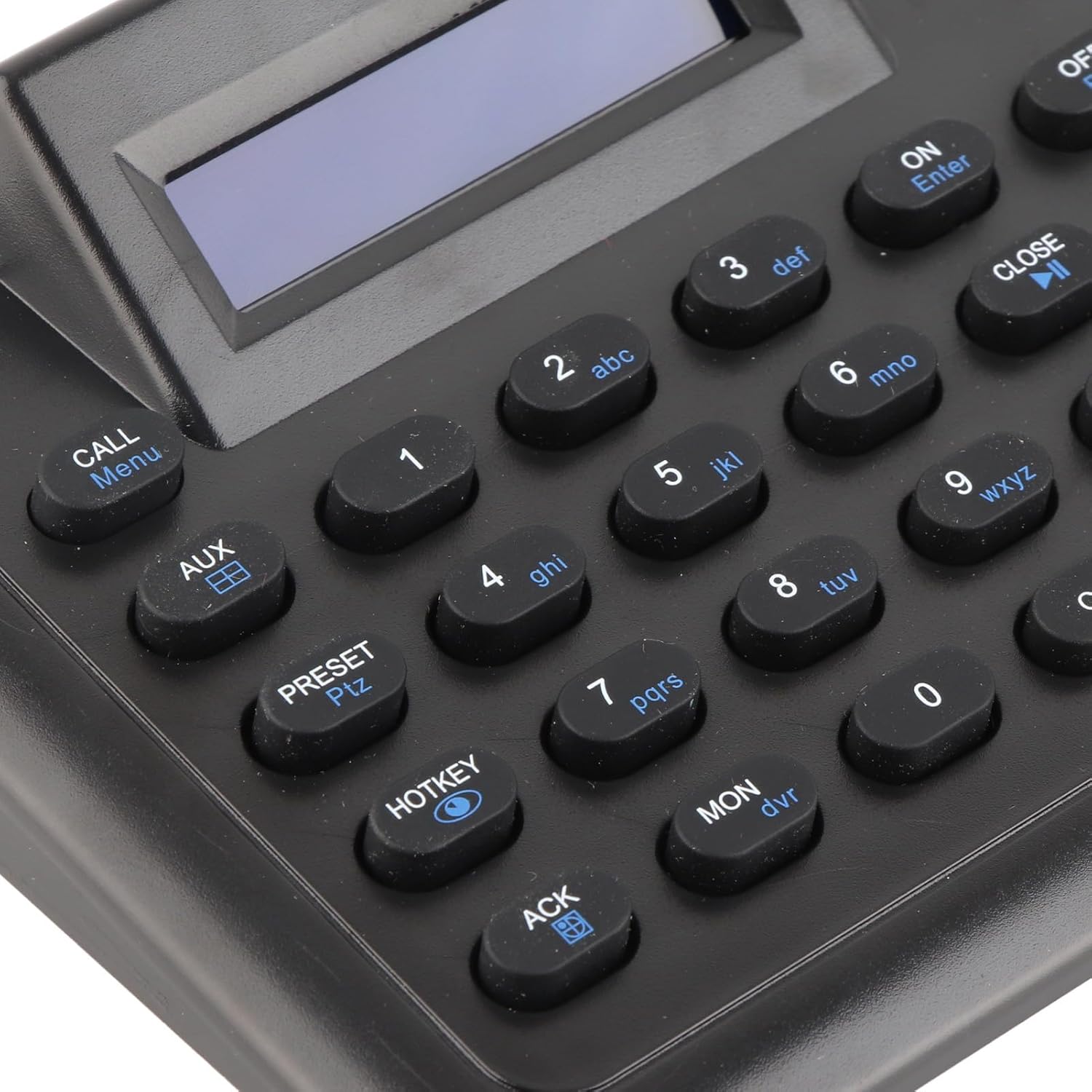 Close-up view of the keyboard buttons on the PTZ controller