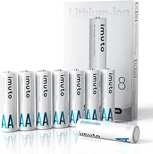 8 Batterie AAA Litio Ricaricabili Imuto 1.5V - 1300mWh Con 8 Batterie AAA Litio Ricaricabili Imuto 1.5V - 1300mWh Con
