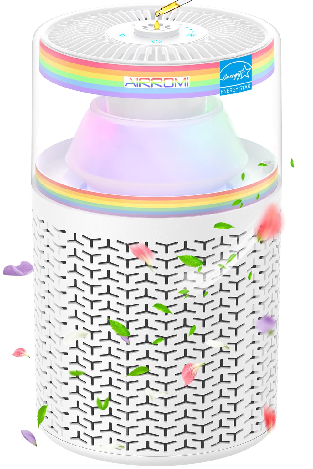 AIRROMI Pet Air Purifier for Home Bedroom HEPA Activated Carbon Filter Removes Pet Dander Odor Allergies Smoke Hair