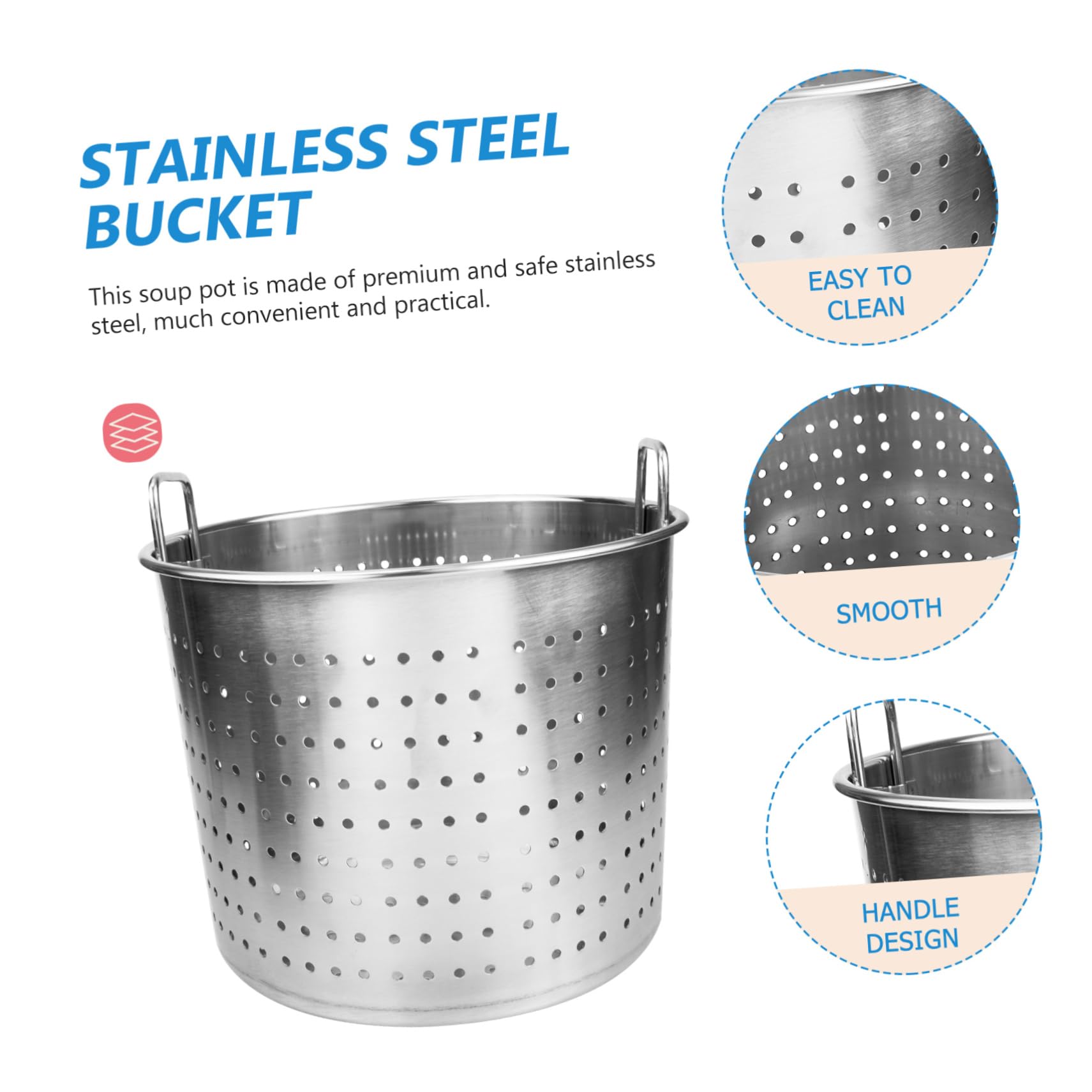 Olla Para Cangrejos De Río Grande De Acero Inoxidable Diseño Perforado Resistente, Cubo Metálico Seguro Para Estofado De Mariscos y Cocina Exteriores