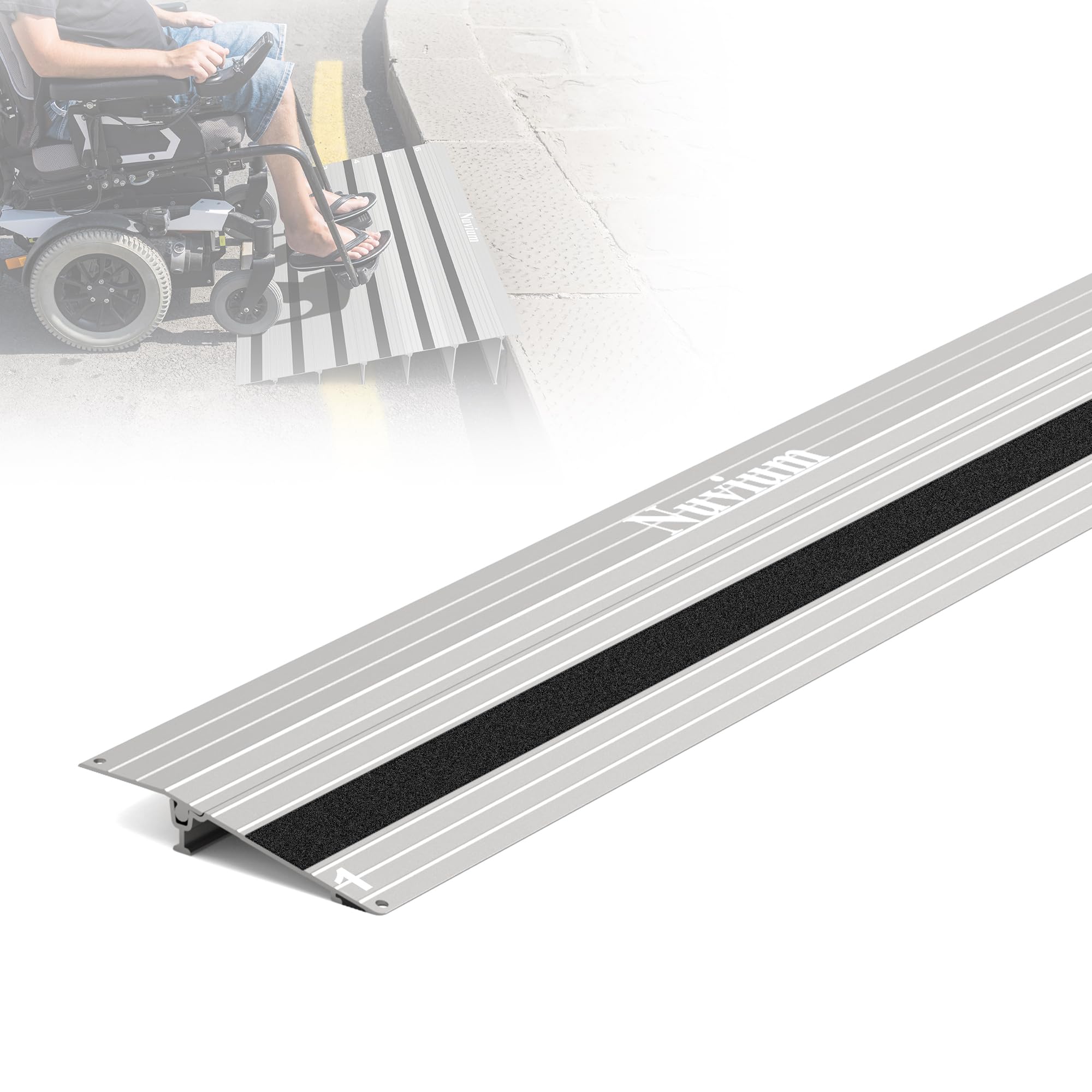 1" Rise Threshold Ramp for Doorways, Aluminum Door Entry Ramps for wheelchairs for home, 800lbs Load Capacity, Portable Wheelchair Ramp for Scooters, Power Chairs, Walkers