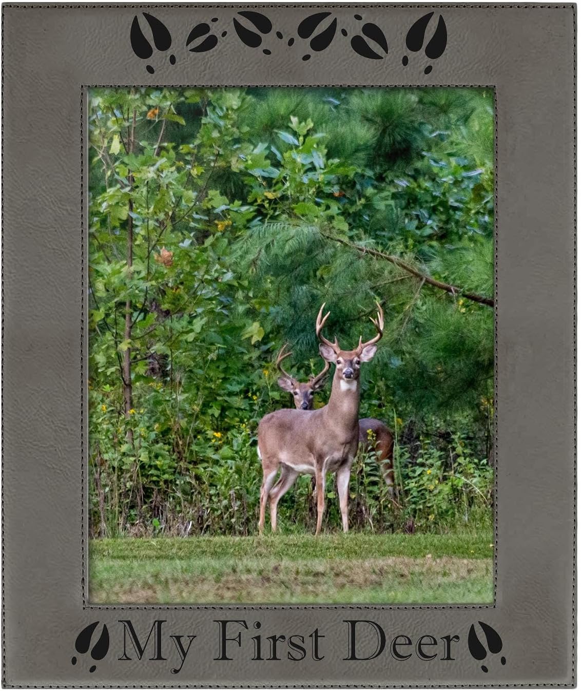 ThisWear Large Photo Frame My First Deer 8x10 Leatherette Photo Frame Black