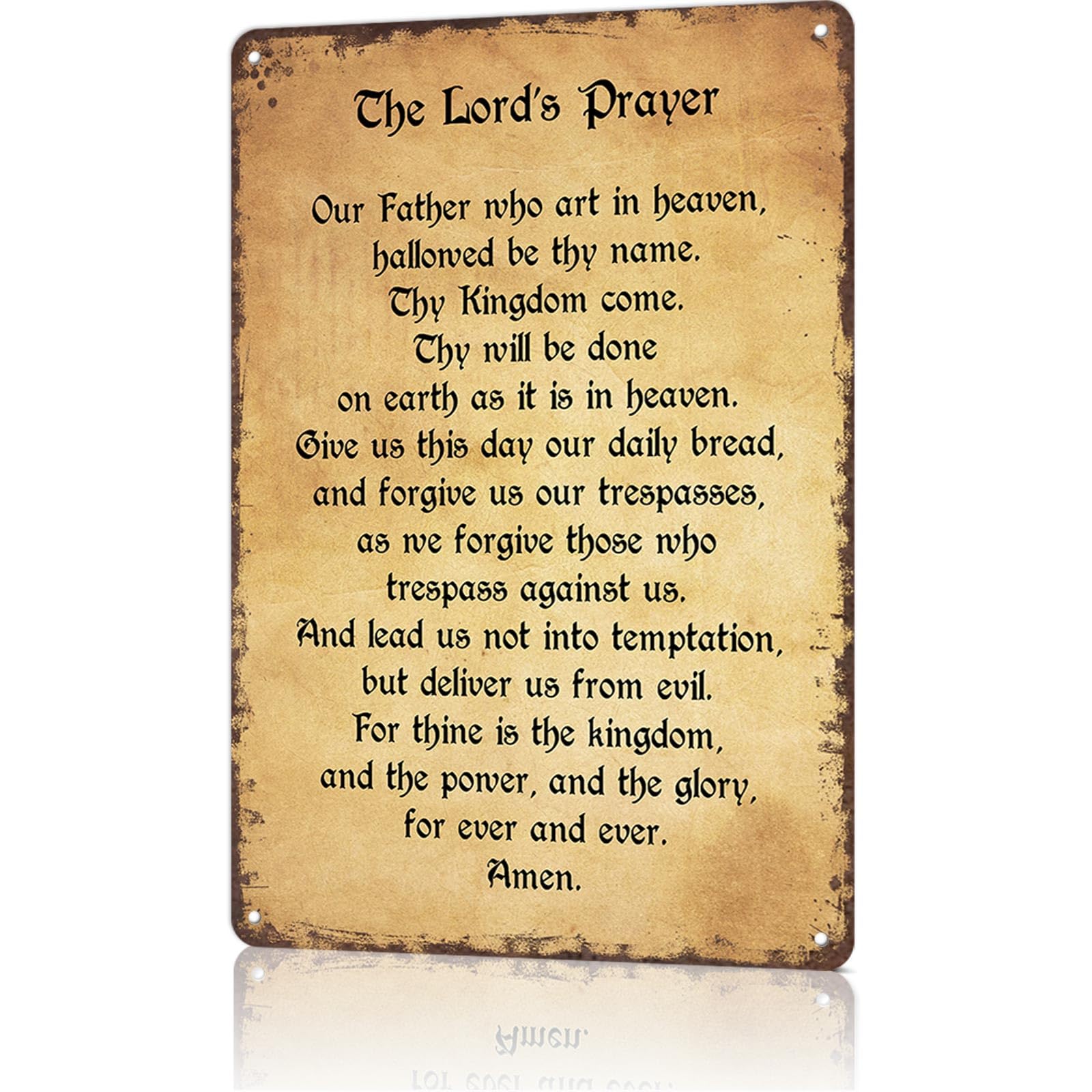 KWQDOZF Funny Metal Sign The Lords Prayer Vintage Tin Signs Poster For Home Room Bedroom Office Decor 8x12inch