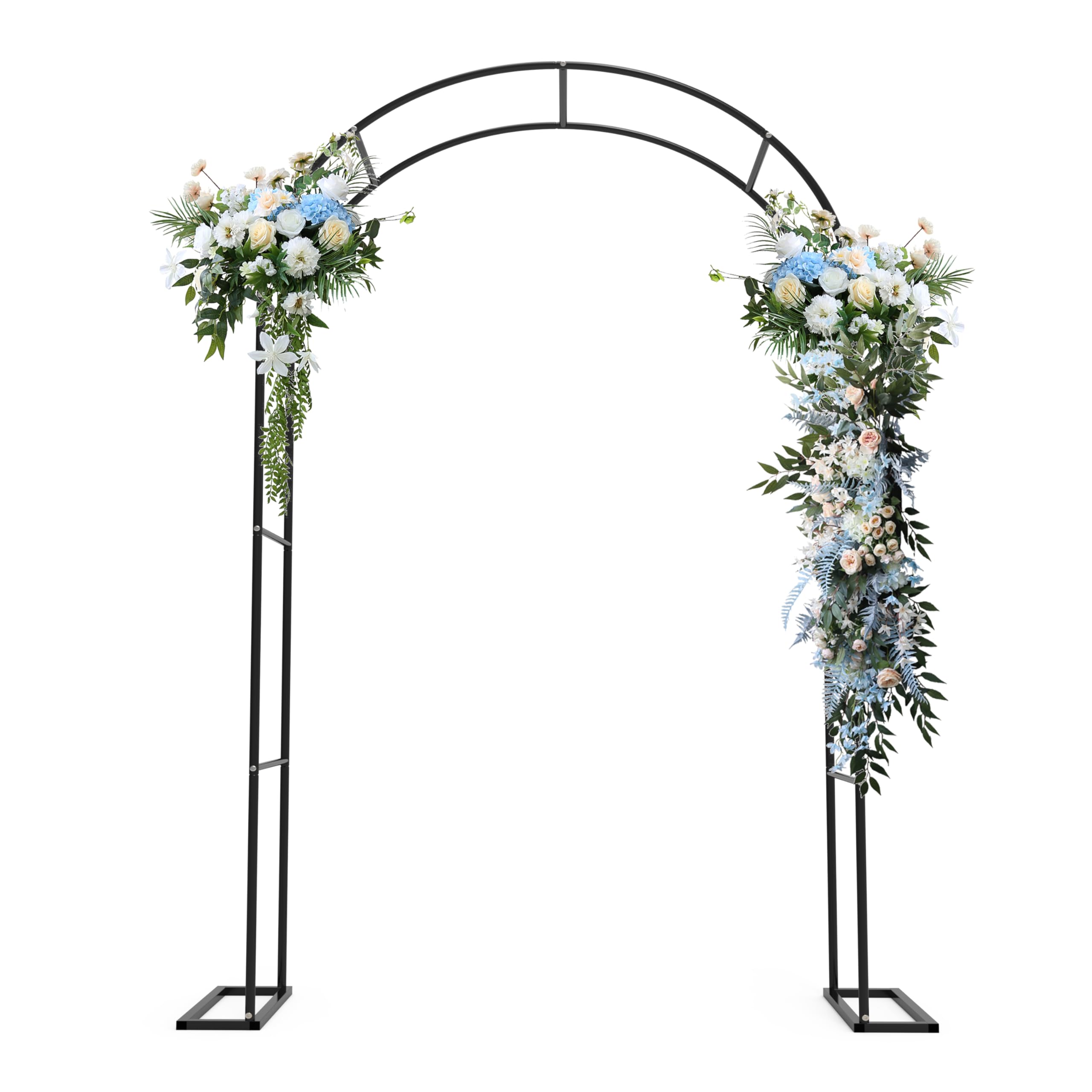 Photo 1 of Metal Wedding Arch with Stand - Backdrop Archway Stand for Wedding & Reception Ceremony, Heavy Duty Metal Frame for Outdoor Climbing Plants, Garden Trellis & Bridal Archway & Arbor Decor (Black)