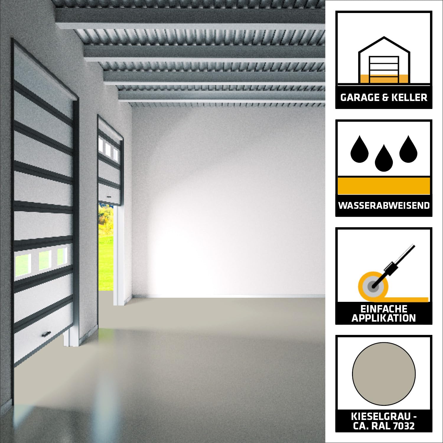 Sika – Epoxidharz Bodenbeschichtung – Sikafloor Garage - Kieselgrau (RAL7032) – Für Garagen, Keller, Hobbyräume – Beständig – 6 kg