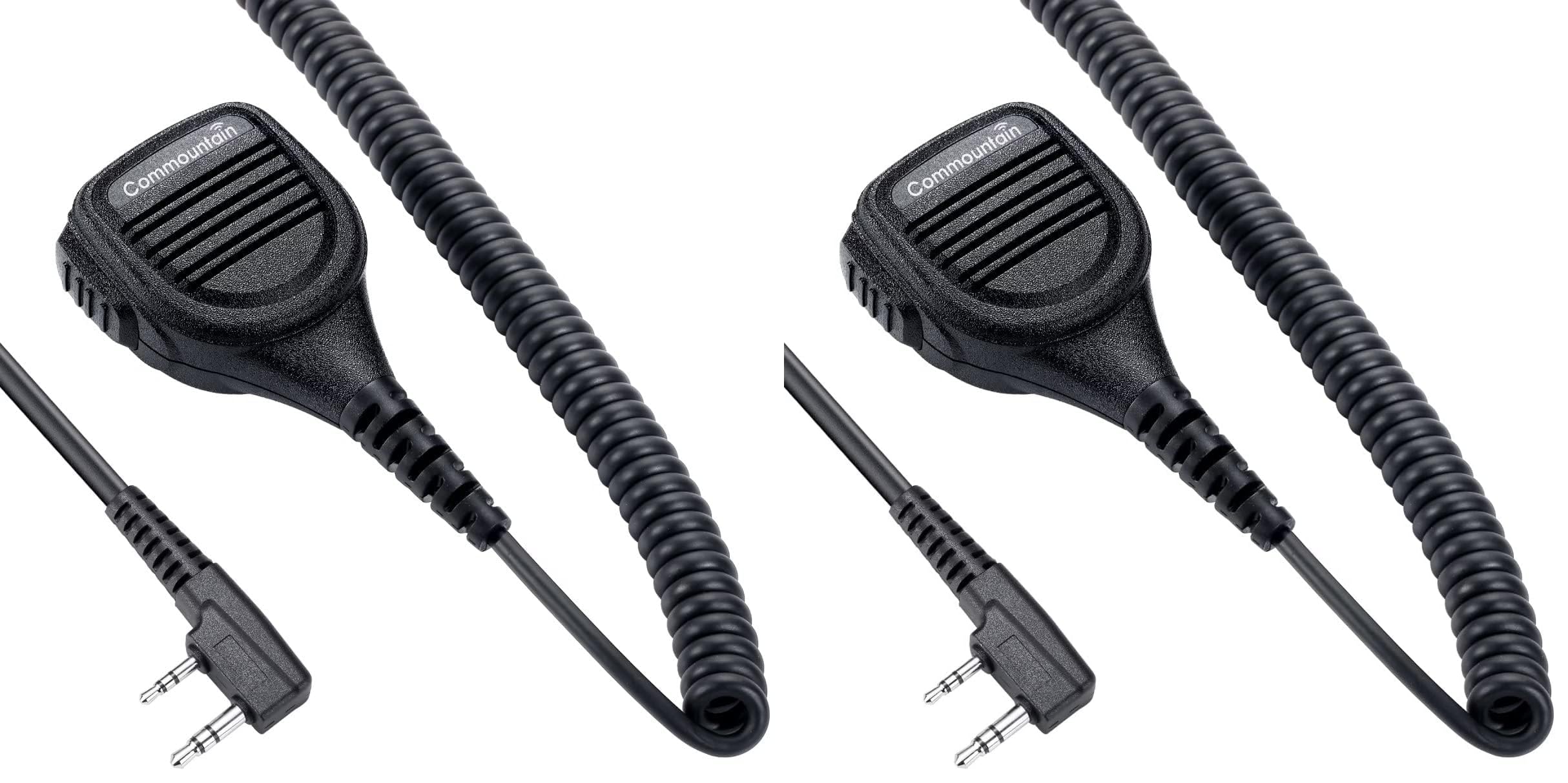 commountain Speaker Mic Compatible with Kenwood Radios NX-1200 NX-1300 (P1300 3320 P1300NUK P1302AUK TH-D74A TK-3170 TK-3402 (2170 2312 3312 3360) KMC-45D KMC-21, 2 Pin Shoulder Microphone (Pack of 2)