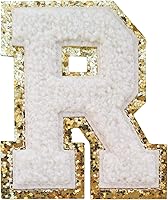 Vista 102 de SPRT - Parches de letras de chenilla universitaria con purpurina, parche de letras blancas para planchar con letras del alfabeto para disfraz