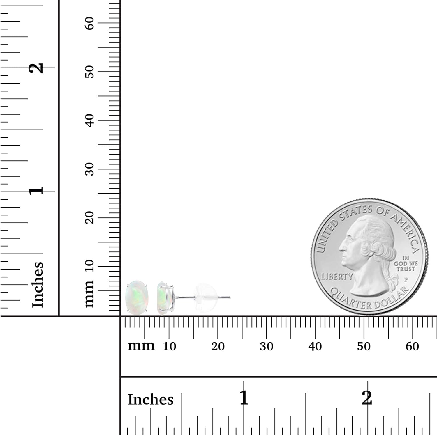 Solid 14K Gold 7x5mm Oval Genuine Birthstone Stud Earrings For Women | Hypoallergenic Studs | Natural or Created Gemstone Stud Earrings For Women - Image 4