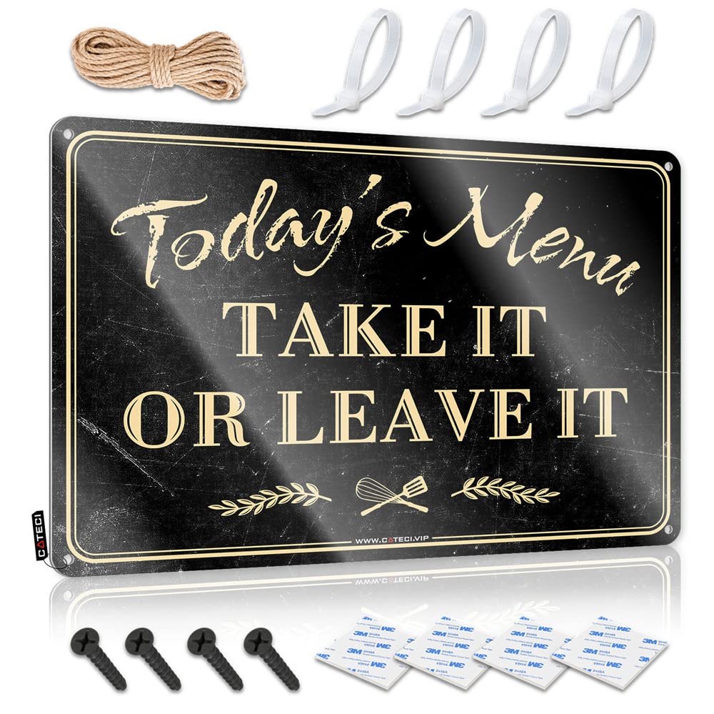 Signs Country Painting Affirmation Today's Menu Take It Or Leave It - Vintage Wall Decor For Workshop(30X40CM)