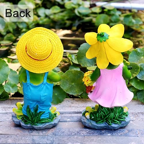 Miniatura 4 de WTREEW Estatua de jardín de ranas  Estatua de pareja de rana feliz para el hogar, jardín, patio, decoración de rana, regalo para padres, pareja,