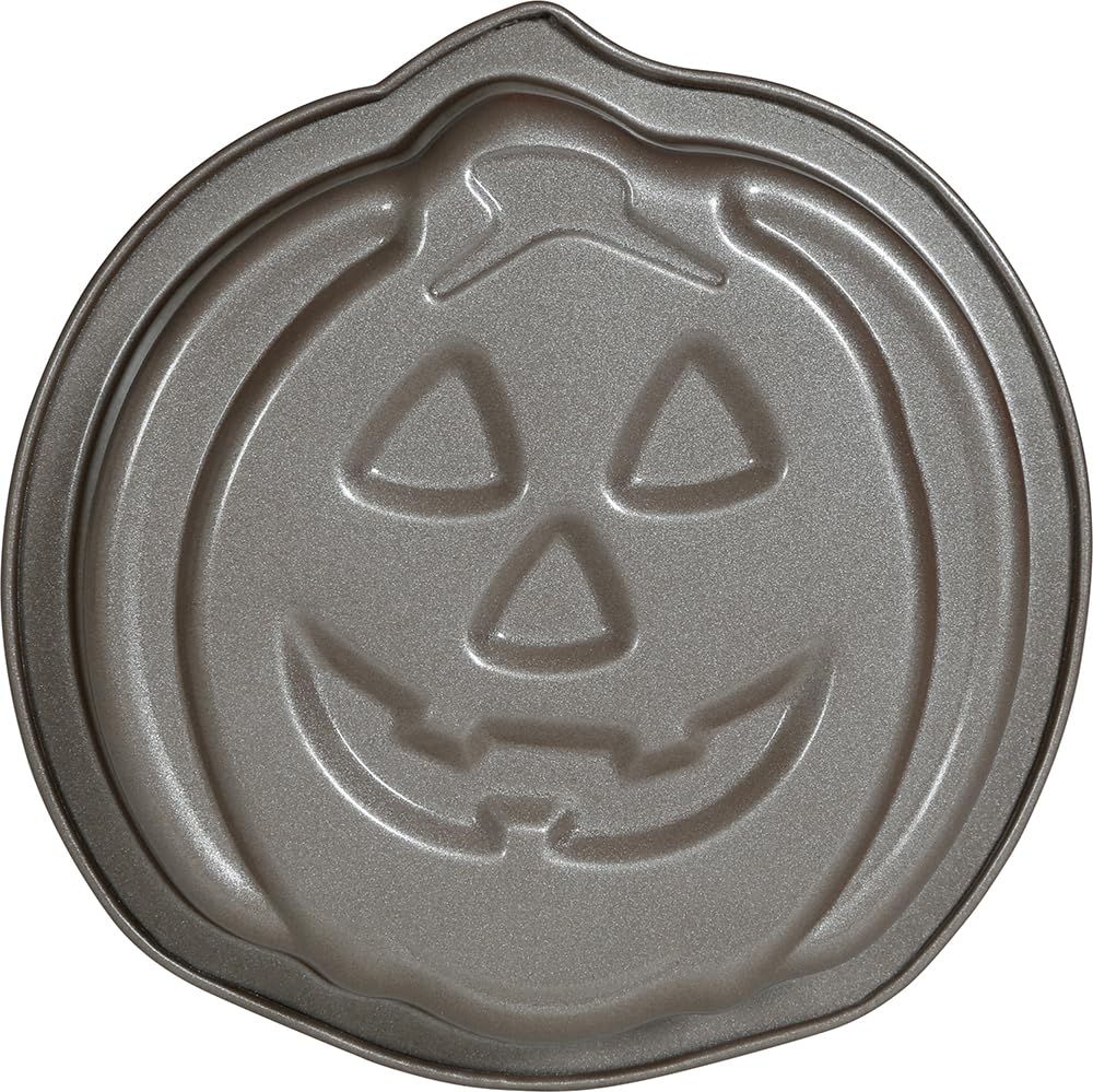 FIESTAS GUIRCA | Metallic Pumpkin Cake Mould (14 cm) - Table Decoration for Halloween and Ghost Parties - Ideal for Celebrations and Events - Grey