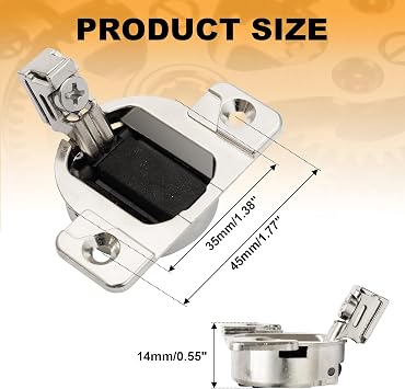 Uenhoy 2-Pack 110-Degree Cabinet Door Hinges, Silver Replacement for Blum Compact 33 Screw-On Self-Closing Hinges, Adjustable Design (No Mounting Plate Included)