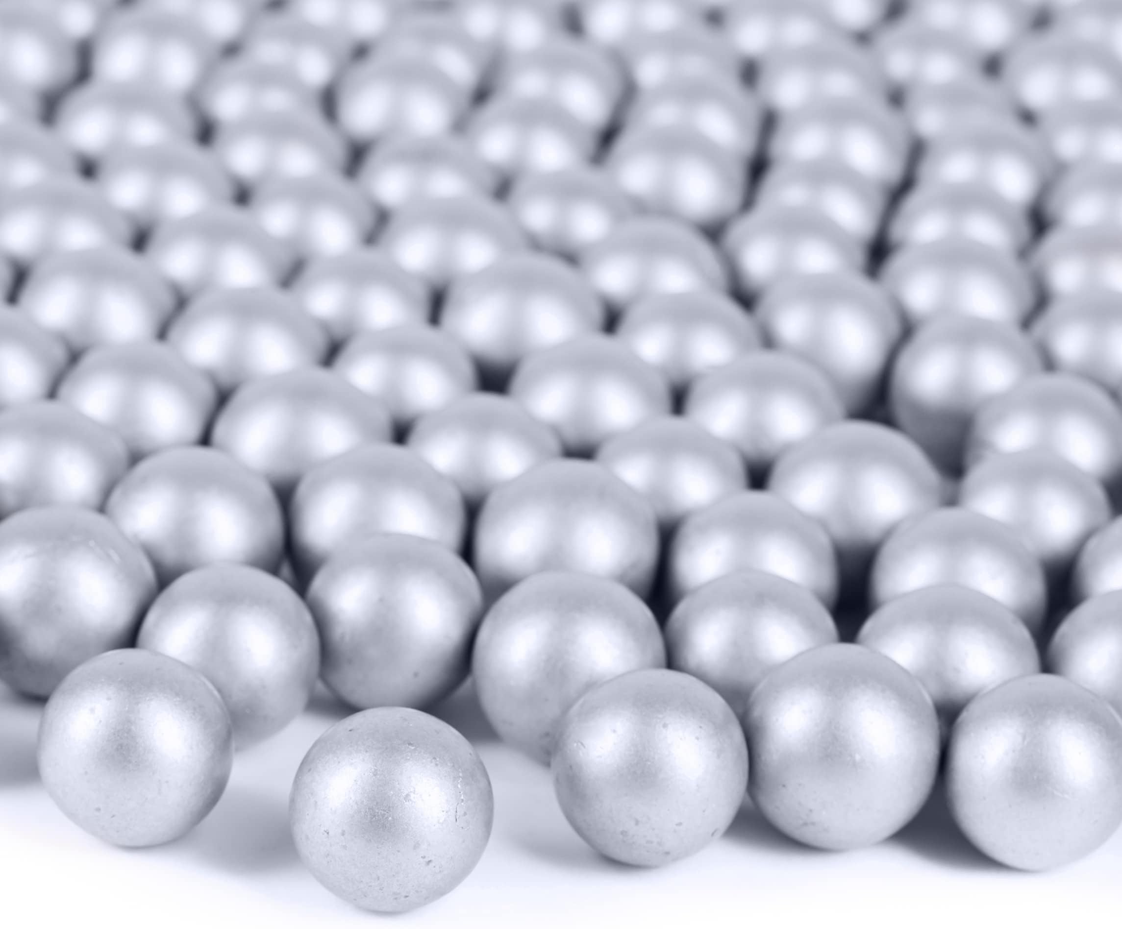 Galashield Silver Marbles for Vases | Glass Marbles Bulk Vase Fillers | Glass Beads for Vases, Round Marble 1lb, (Approx. 80 pcs)