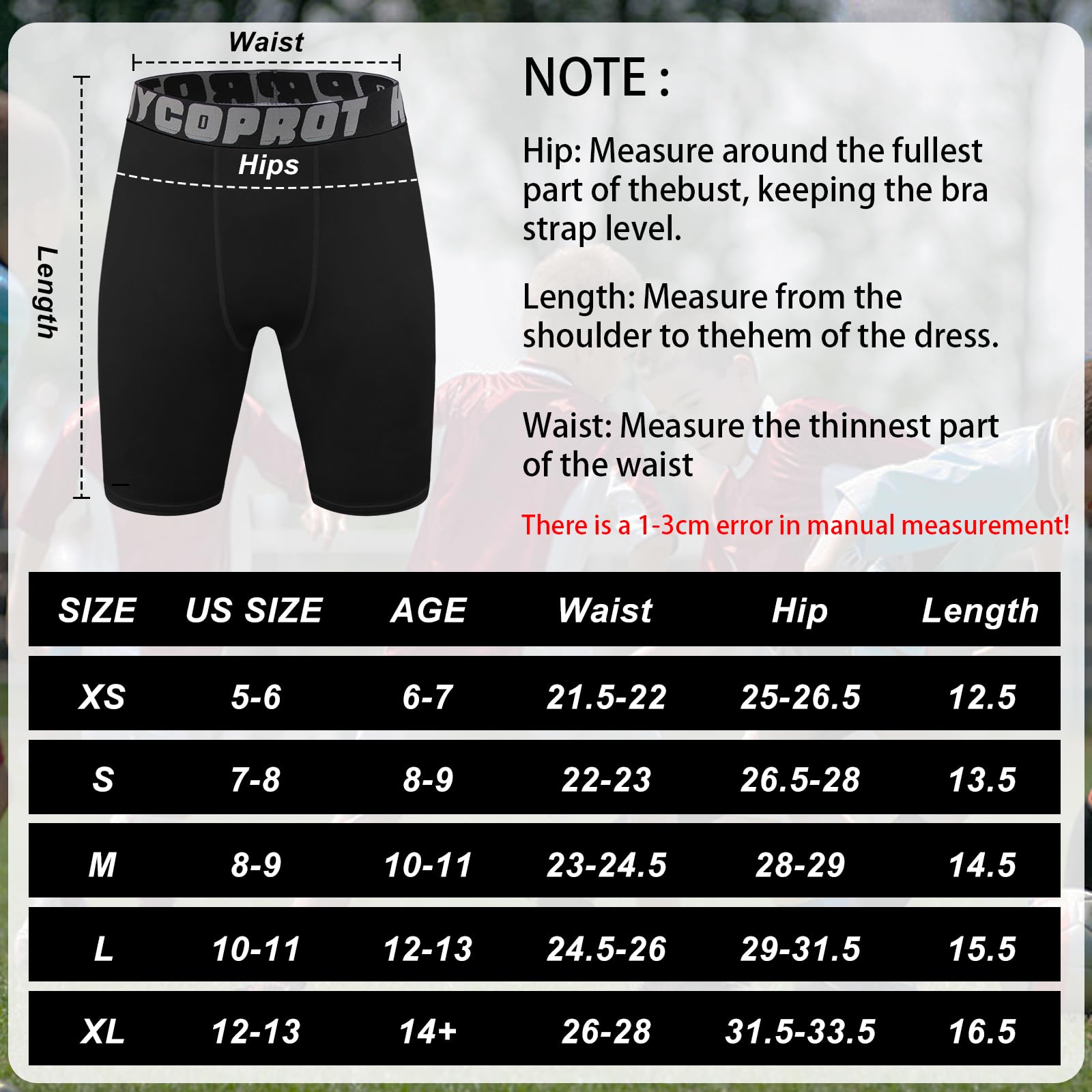 HYCOPROT Pantaloncini Compression da Ragazzi Intimo Sportivo Traspirante Pantaloni a Seccaggio Rapido Leggings Mutande per Bambini Pallacanestro Calcio