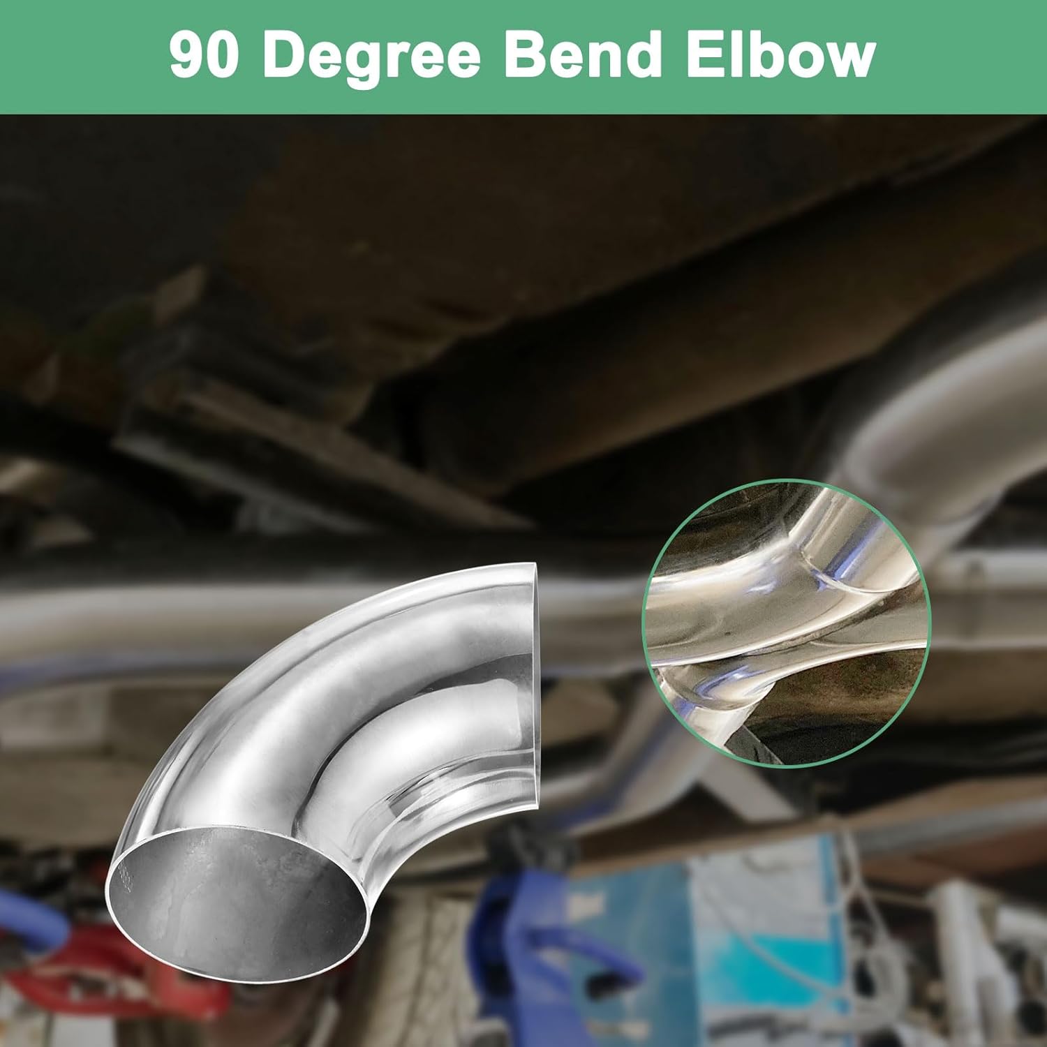 4-Pack OD 3.5 Inch 90 Degree Mandrel Bend Elbow, Thicken 1.5 mm 304 Stainless Steel Exhaust Elbow Pipe for Car Modified Exhaust System, Stair Handrail Bend, Height 141 mm