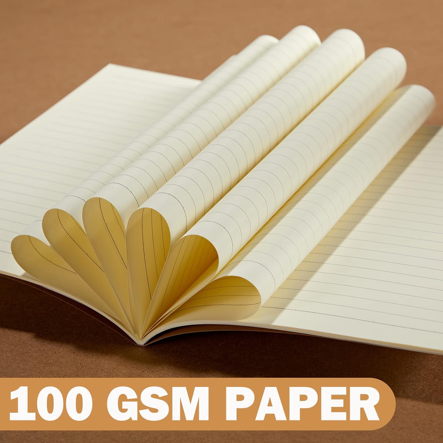 150 Pack Kraft Notebook Journals 5.82 Inch x 4.13 Inch A6 Journal Softcover Notebooks Bulk for Kids Student Writing Sketch Travel Journal Office Notepad with 48 Pages 24 Sheets, Lined (Brown)