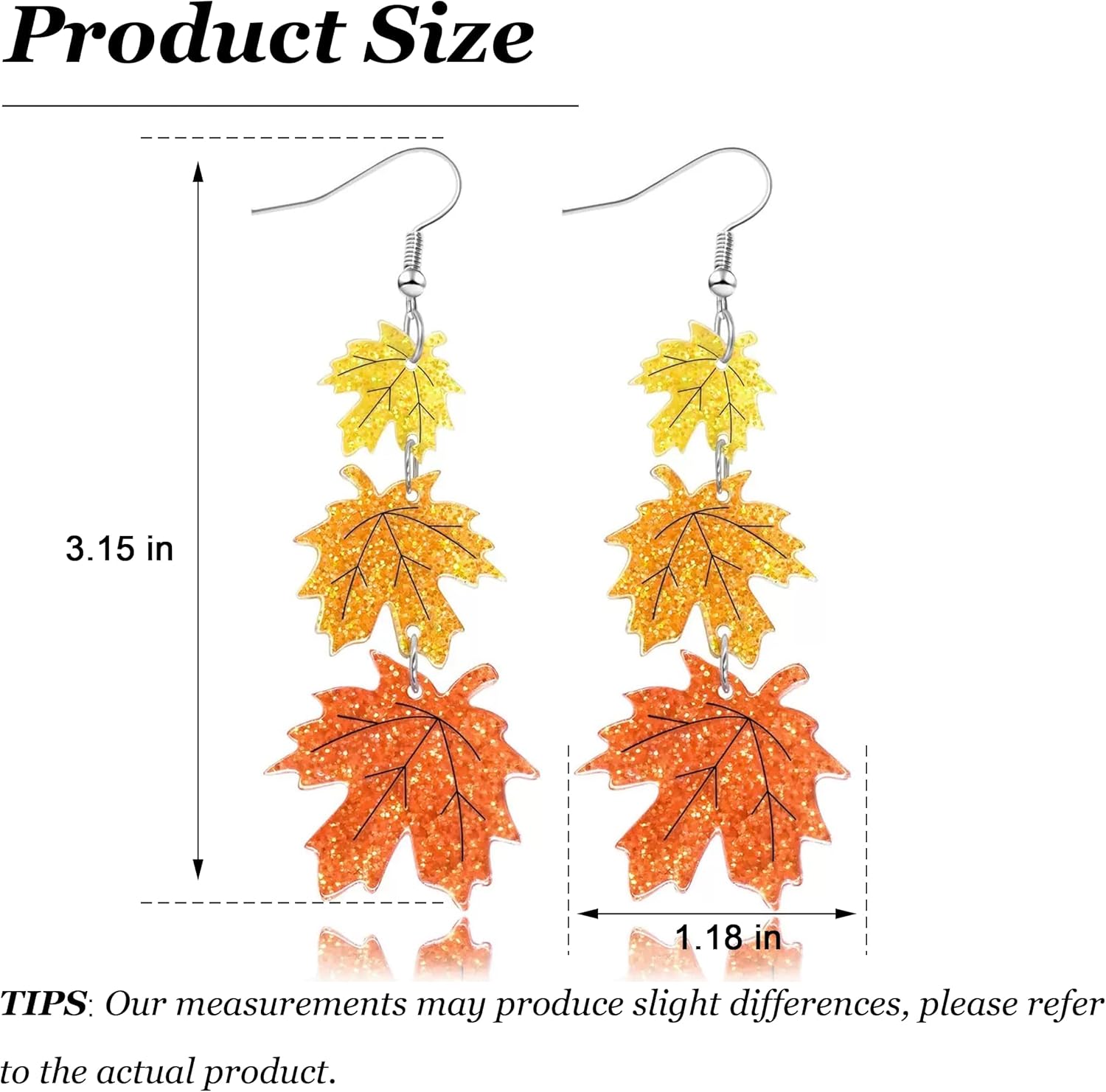 Fall Leaf Earrings for Women Dangle Acrylic Thanksgiving Holiday Outfit Accessories Jewelry Gifts - Image 6