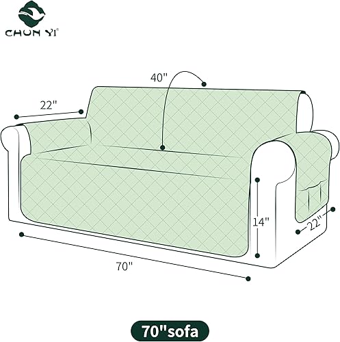 Miniatura 2 de CHUN YI Funda impermeable para sofá de 3 cojines, reversible, lavable, con correa ajustable, bolsillo de almacenamiento para sala de estar, perro,