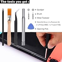 Vista 4 de Paquete de 3 puertos USB C de repuesto para Nintendo Switch, puerto de carga tipo C, conector de carga para consola NS con herramientas