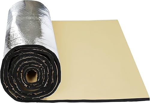 Unifizz Alfombrilla de aislamiento a prueba de calor de 118 x 40 pulgadas, almohadilla de aislamiento de sonido, silenciador de escape de automóvil,