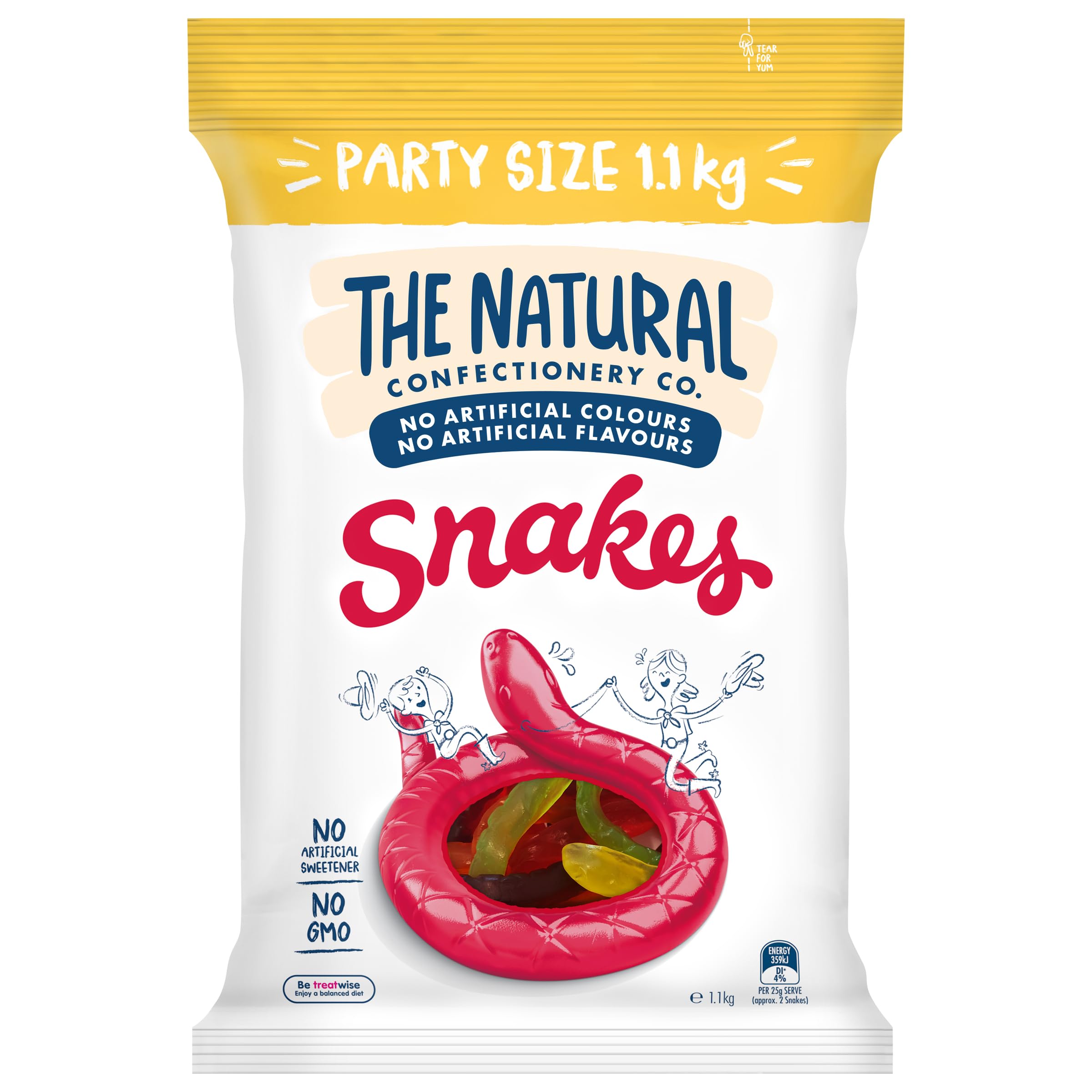 The Natural Confectionery Co. Snakes Lollies 1.1 kg