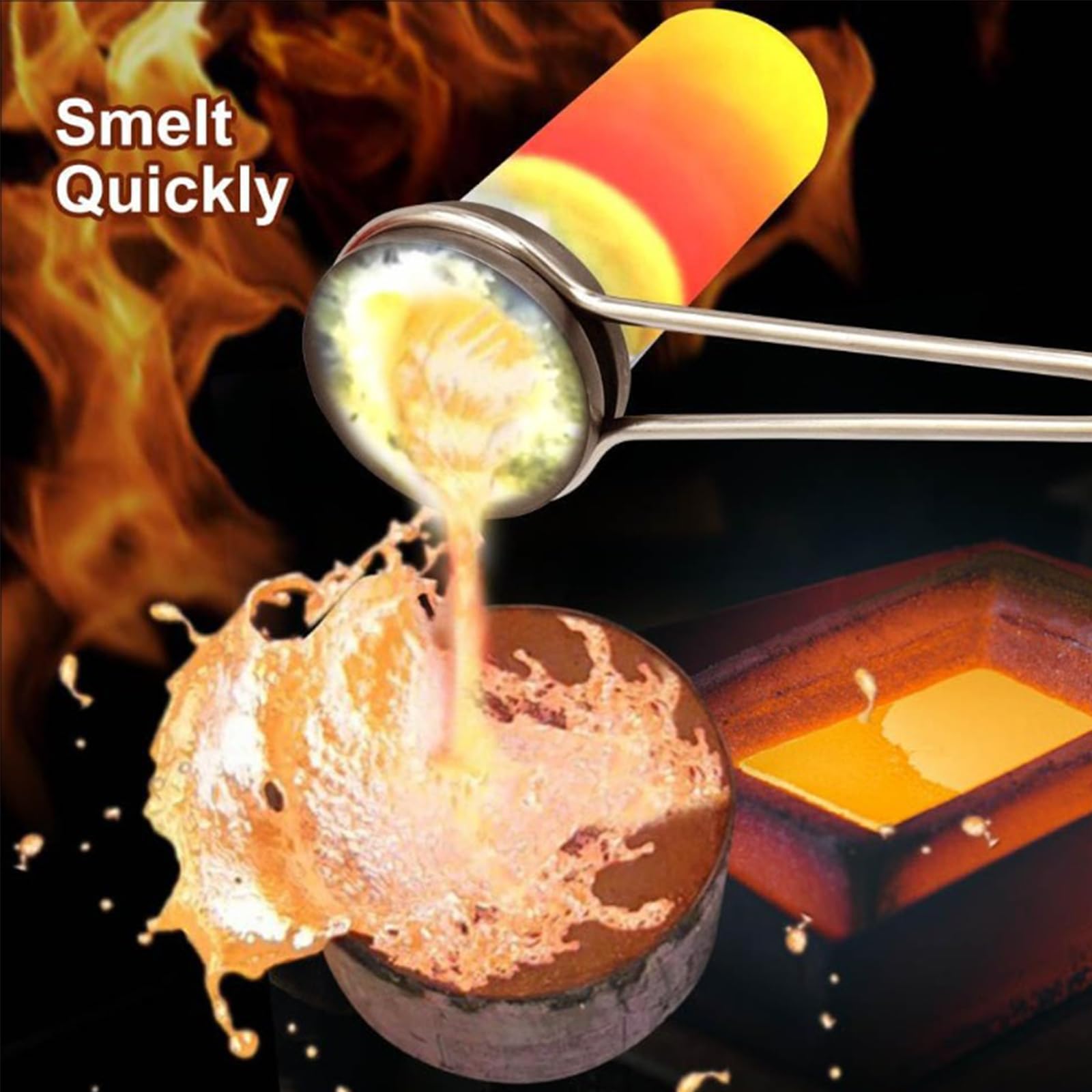 Zestaw narzędzi do topienia metalu 1KG/2KG/3KG, elektryczny piec do topienia o sterowaniu temperaturą 220V 1150ºC z tyglem i zaciskiem do tygla do srebra, miedzi i aluminium,3kg