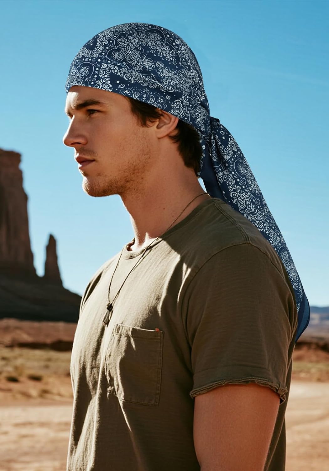 GERINLY 43 Inch Wild Rag Extra Large, Oversize Western Scarf Bandana, XL Cowboy Scarf Shawl Men Women - Image 5