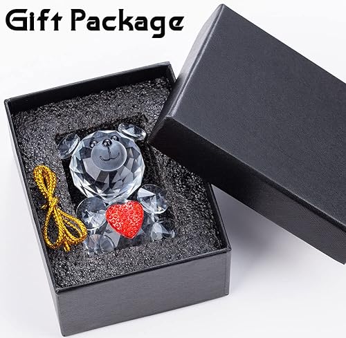 Miniatura 5 de Colección de figuras de oso de cristal, bonito adorno de cristal, estatua para decoración del hogar, mesa de animales, regalo coleccionable