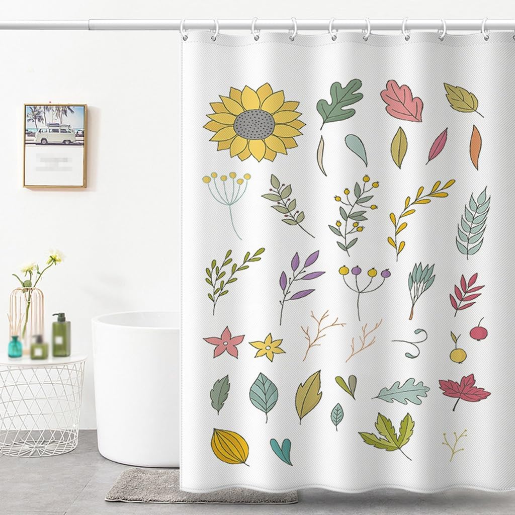 Shower Liner Shower Curtain Bathroom Curtain Bathroom Door Curtain Bathroom Partition Curtain Waterproof Polyester Shower Curtain Suitable for Bathroom (Size : W180xH180cm) ()